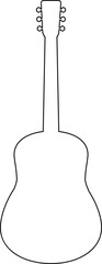 Acoustic guitar diagram, Silhouette, vector graphic design, cutting, printing, outline,
