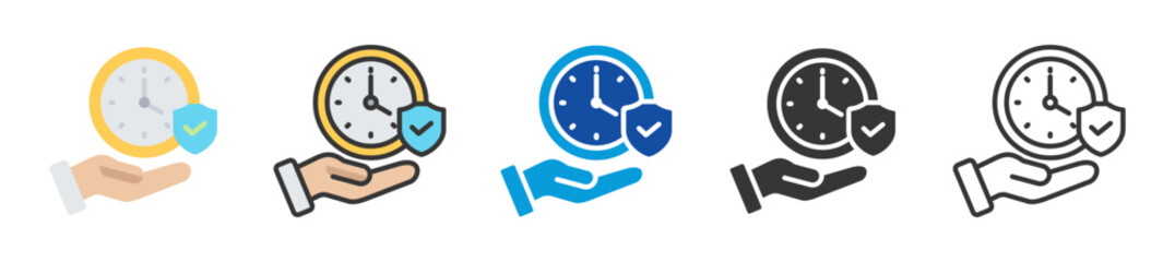 Obraz premium punctuality icon set multi style various collection