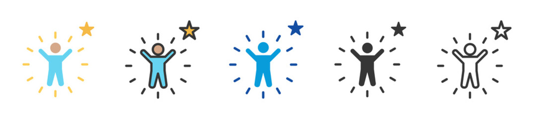 confidence icon set multi style various collection