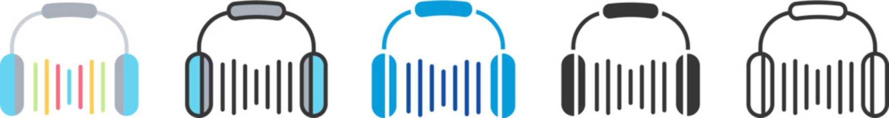 listening icon set multi style various collection