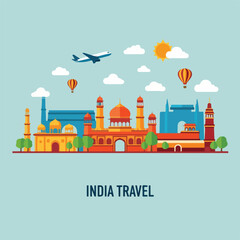Naklejka premium Exploring India A Journey Through Iconic Landmarks and Cultural Wonders for Unforgettable Travel Experiences