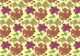 seamless pattern with floral motifs for textile, print, cloth or cloth, cloth, posters, dresses, fashion, template,