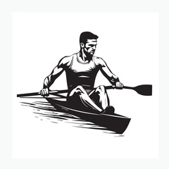 man kayaking on the water