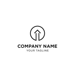 Minimalist Up Arrow in Circle Logo Design for Company Branding.