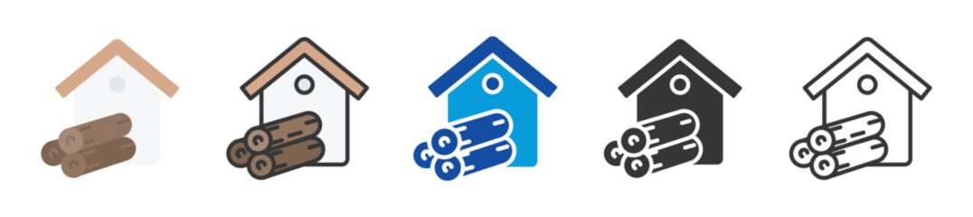 Obraz premium lumberyard icon set multi style various collection