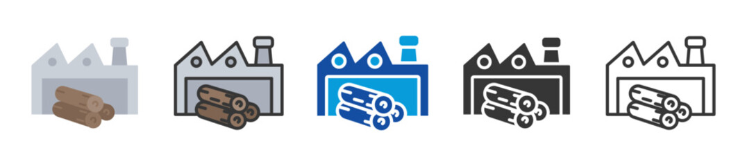 lumber industry icon set multi style various collection © Iconjam