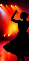 A silhouette of a classical dancer in a dancing pose