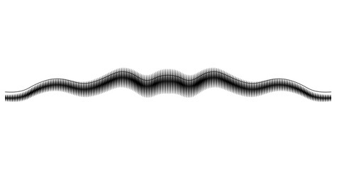 Abstract Black Wave Line Vector Graphic with Digital Sound Equalizer Effec