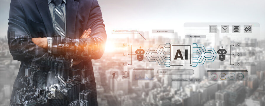 AI assistant and chatbot connection with digital circuit lines, representing data analysis, automation, and machine learning systems Parse - Powered by Adobe