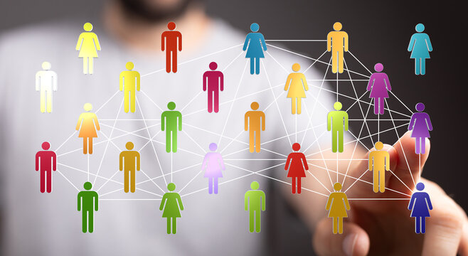 Concept of social network and global connections, abstract representation, connecting people, networking, communication, and human relations.