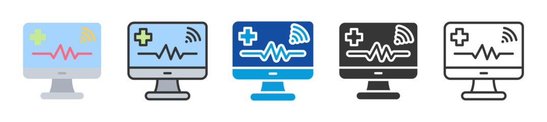 internet of things icon set multi style various collection