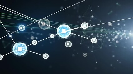 Abstract network connections and data flow in a digital space. - Powered by Adobe