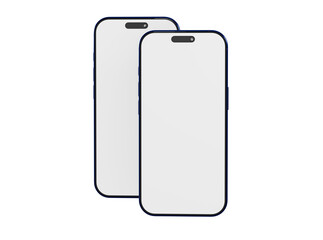 Two smartphone devices in a clean, minimalist style. Perfect for app design or user interface presentations. Is
