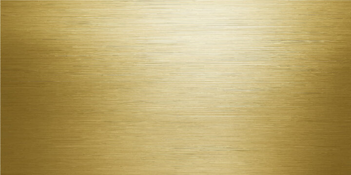 Gold brushed metal texture and an old brown wooden plank background