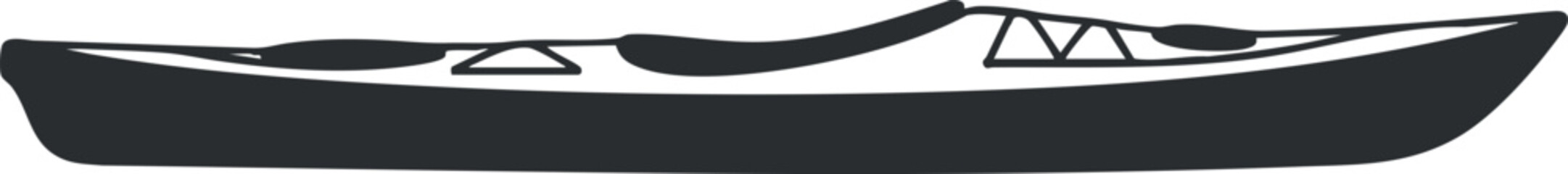 Obraz premium Minimalist vector illustration of a kayak designed for outdoor adventure and water sports projects