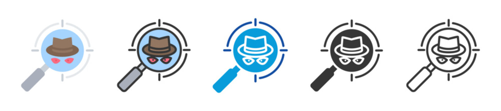 counterintelligence icon set multi style various collection
