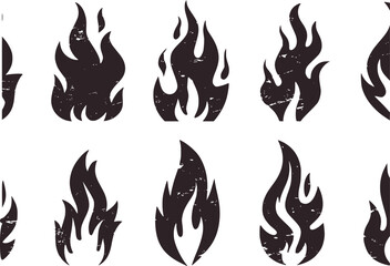 Black and white stylized flame pattern fire