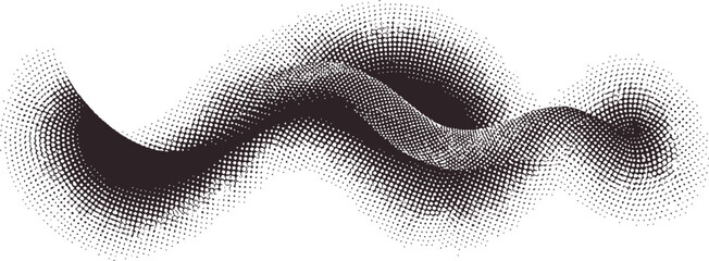 Dark gray halftone wave pattern on white background