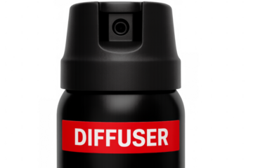 Black diffuser aerosol can with transparent background