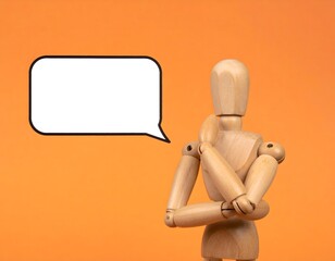 知的な問題解決を思わせる木の人形と空白