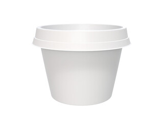 3D Render a white cup with a lid and a lid