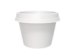 3D Render a white cup with a lid and a lid