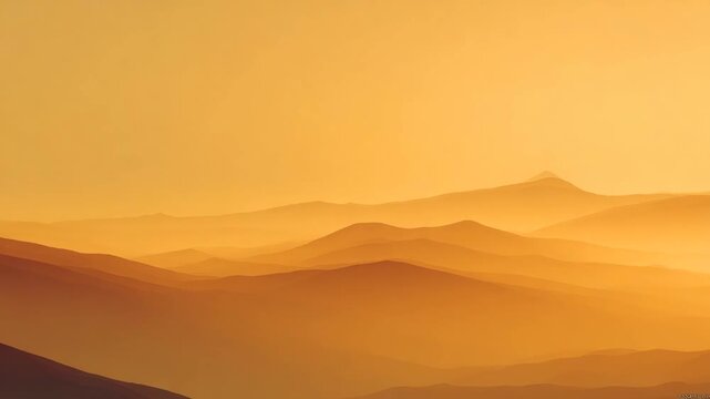 sunset in the desert, Golden Minimal Fog Horizon Gradient Background