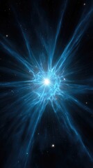 Naklejka premium Stunning blue cosmic explosion in deep space