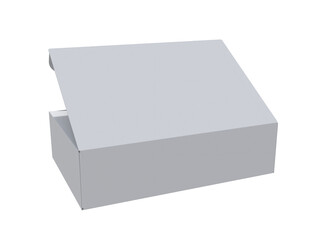 3D Render a white box with a lid and a handle