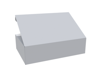 3D Render a white box with a lid and a handle