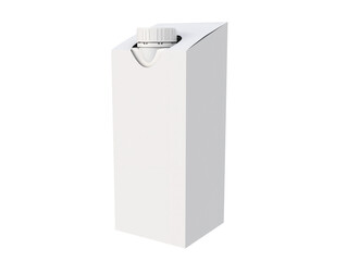 3D Render a white carton with a handle on a white background