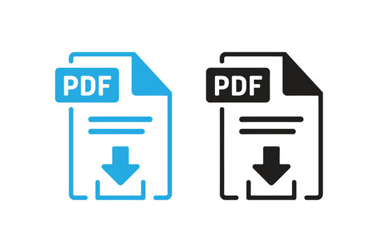 Download pdf file icon isolated on vector illustration of document with arrow and pdf symbol concept for web, app, and graphic design projects