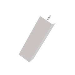 3D Render a white box with a metal handle on a white background