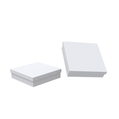 3D Render a white box and a white box on a white background