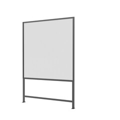 3D Render a white board with a black frame on it