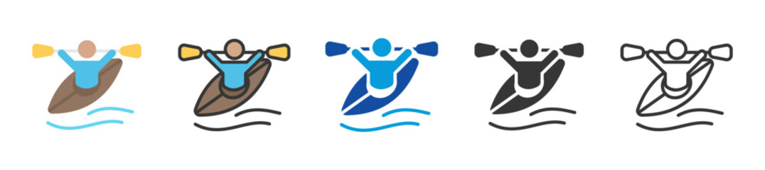 kayak icon set multi style various collection