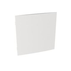 3D Render a white square object with a white background