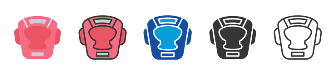 boxing helmet icon set multi style various collection