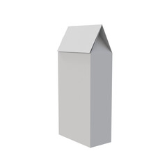 3D Render a white milk carton with a lid