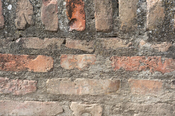 Old brick wall, a beautiful background for the designer, copy empty space