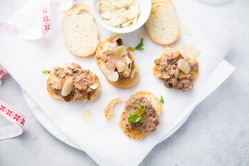 Homemade pate with almond