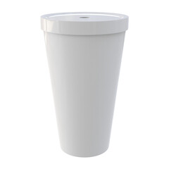 3D Render a white cup with a lid and a lid