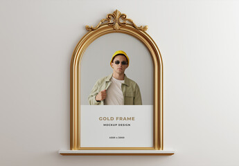 Gold Arched Frame Mockup