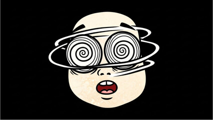 Hypnotic State A Person's Dizzying Experience with Swirling Eyes