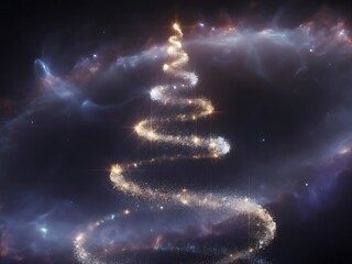 Obraz premium Cosmic Dust Christmas Tree