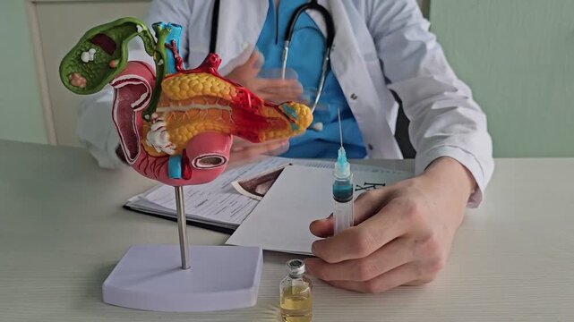 Treatment of acute pancreatitis. Chronic pancreatitis. Injection of medication for the pancreas and spleen