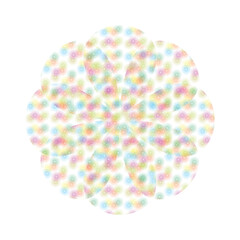 Abstract Floral Circle of Concentric Colorful Spirals
