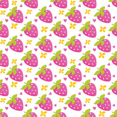 Colorful pattern of strawberries Illustration