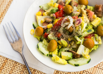 fresh vegetarian healthy vegetable salad