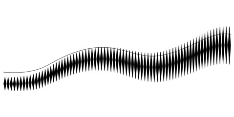 Abstract Black and White Wavy Line Graphics with Sound or Vibration Effect
